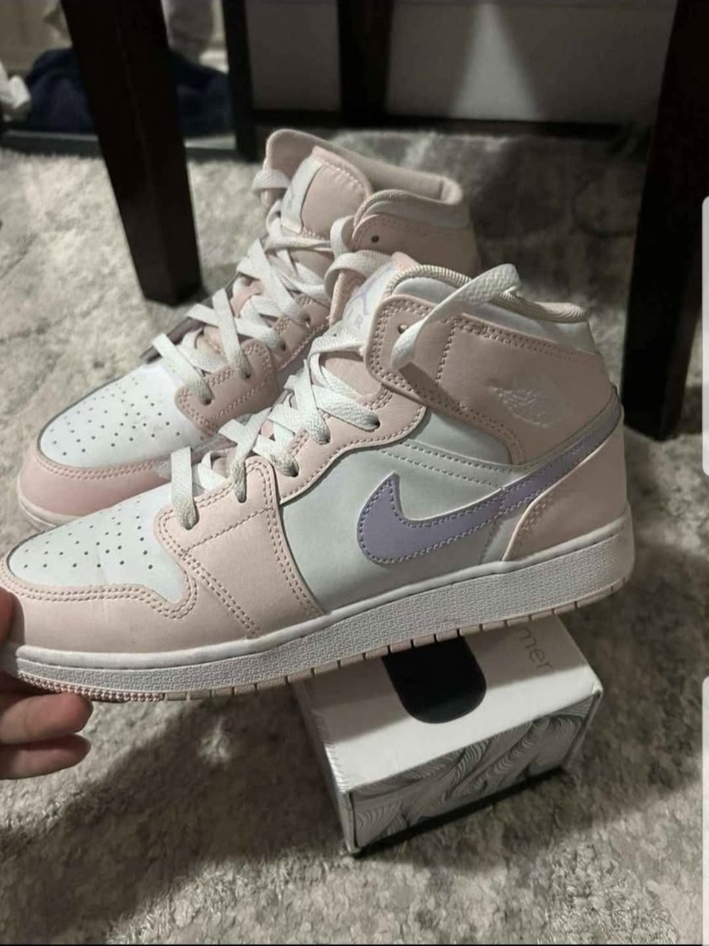 Jordan Women’s Mid-Top Sneakers in Pink & Lavender